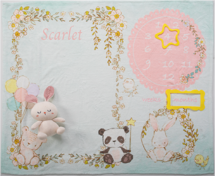 Bunny and Friends Floral Garden Starter Milestone Gift Basket