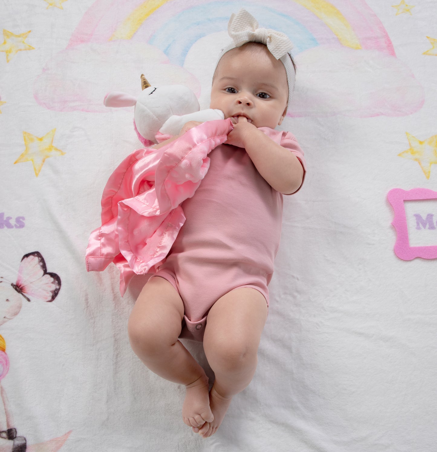 Magical Unicorn and Rainbow Plush Lovey and Security Blanket