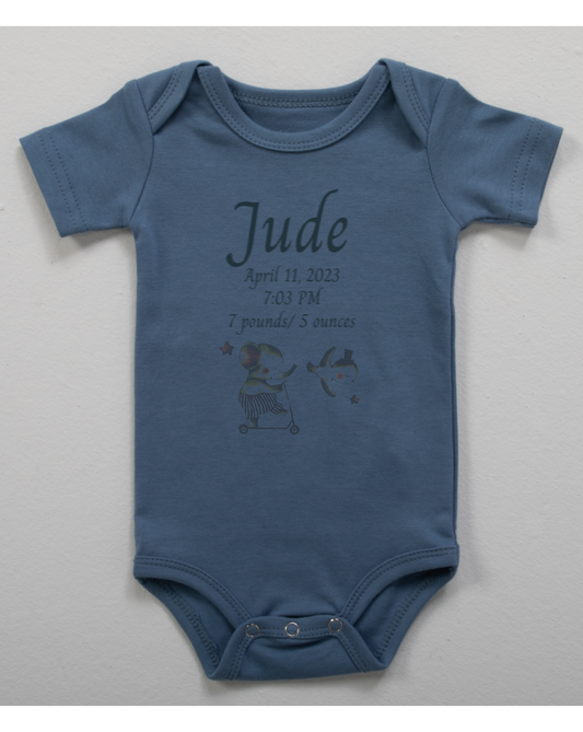 Woodland Friends Enchanted Circus Dark Blue Short Sleeve Personalized Onesie