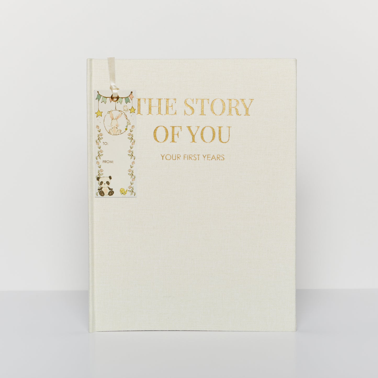 Bunny and Friends Floral Garden Baby's First Year Baby Book and Bookmark set