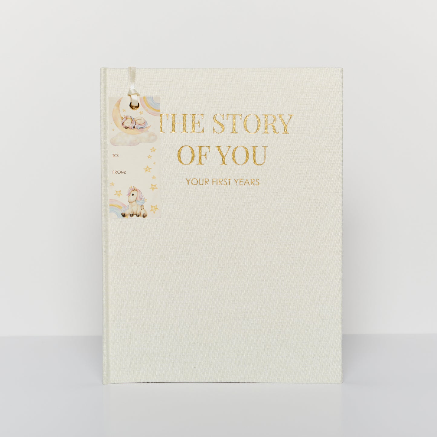 Magical Unicorn and Rainbow Baby's First Year Baby Book and Bookmark set