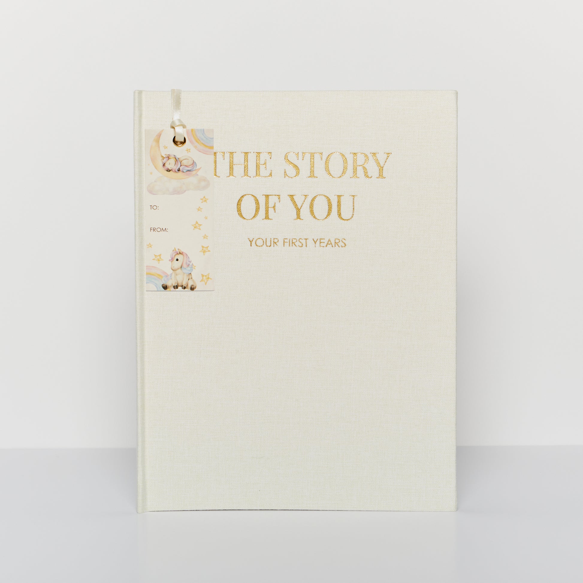 Magical Unicorn and Rainbow Baby's First Year Baby Book and Bookmark set