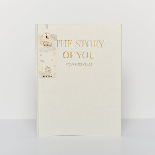 Magical Unicorn and Rainbow Baby's First Year Baby Book and Bookmark set