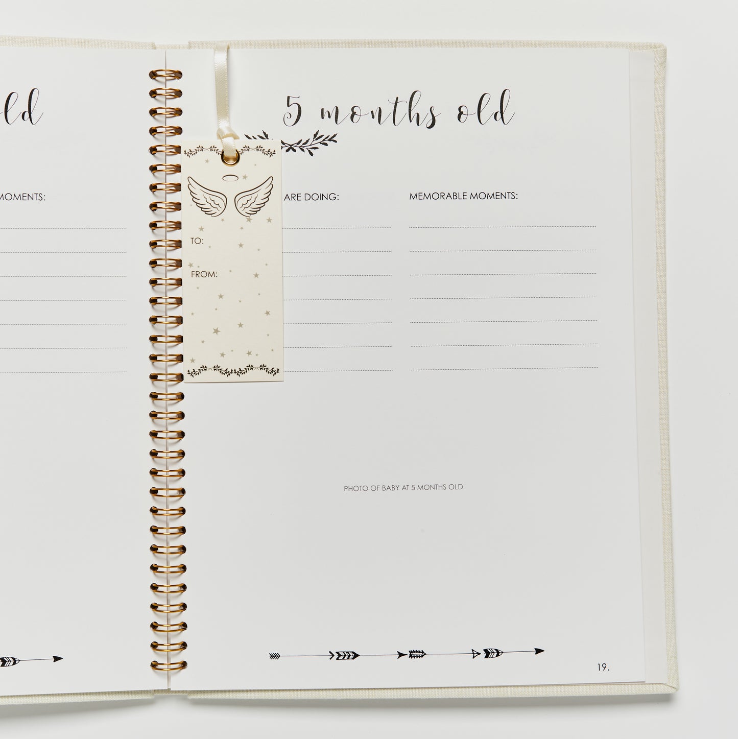 Heavenly Dreams Angel Baby's First Year Baby Book and Bookmark set