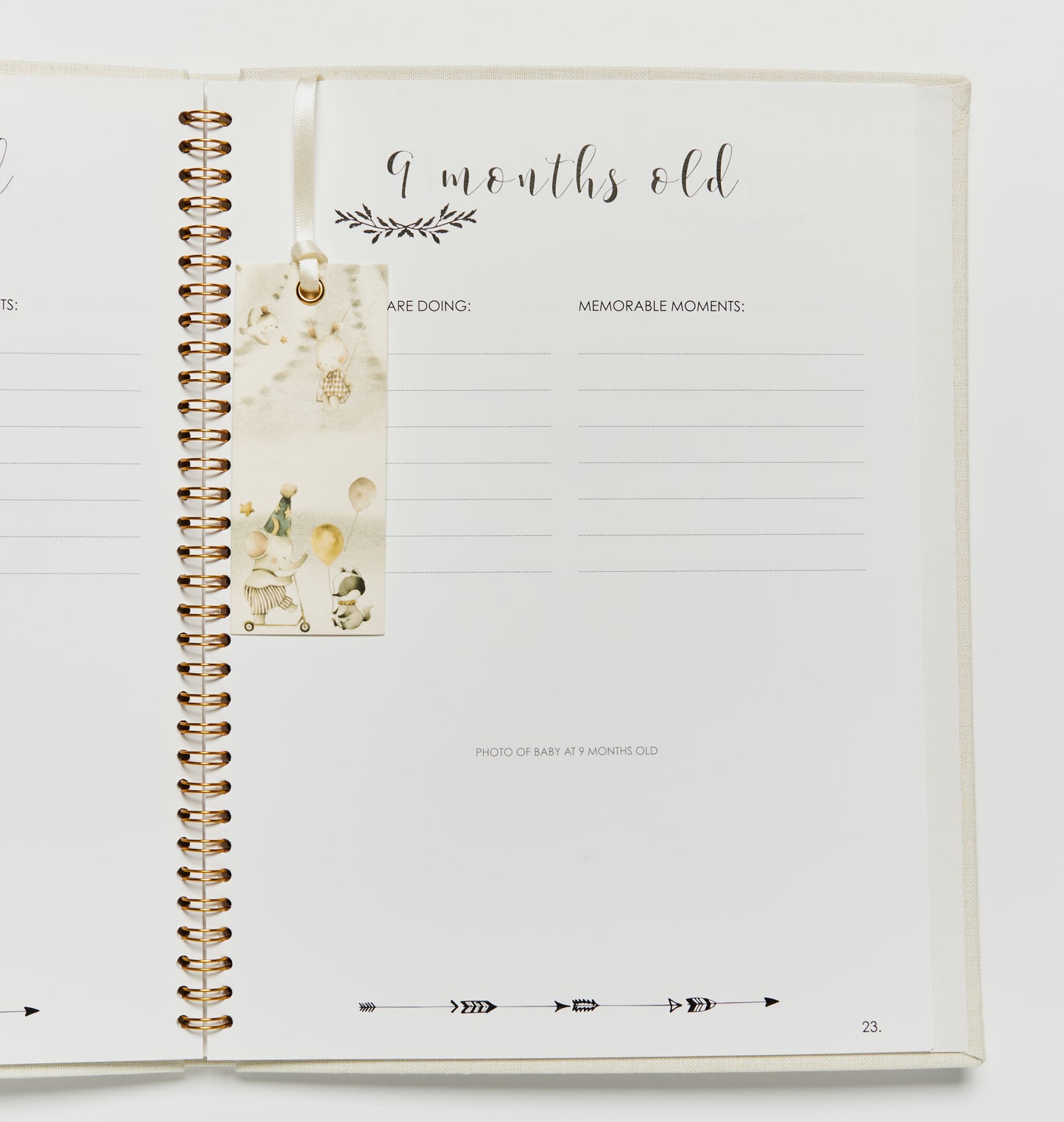 Woodland Friends Enchanted Circus Baby's First Year Baby Book and Bookmark set