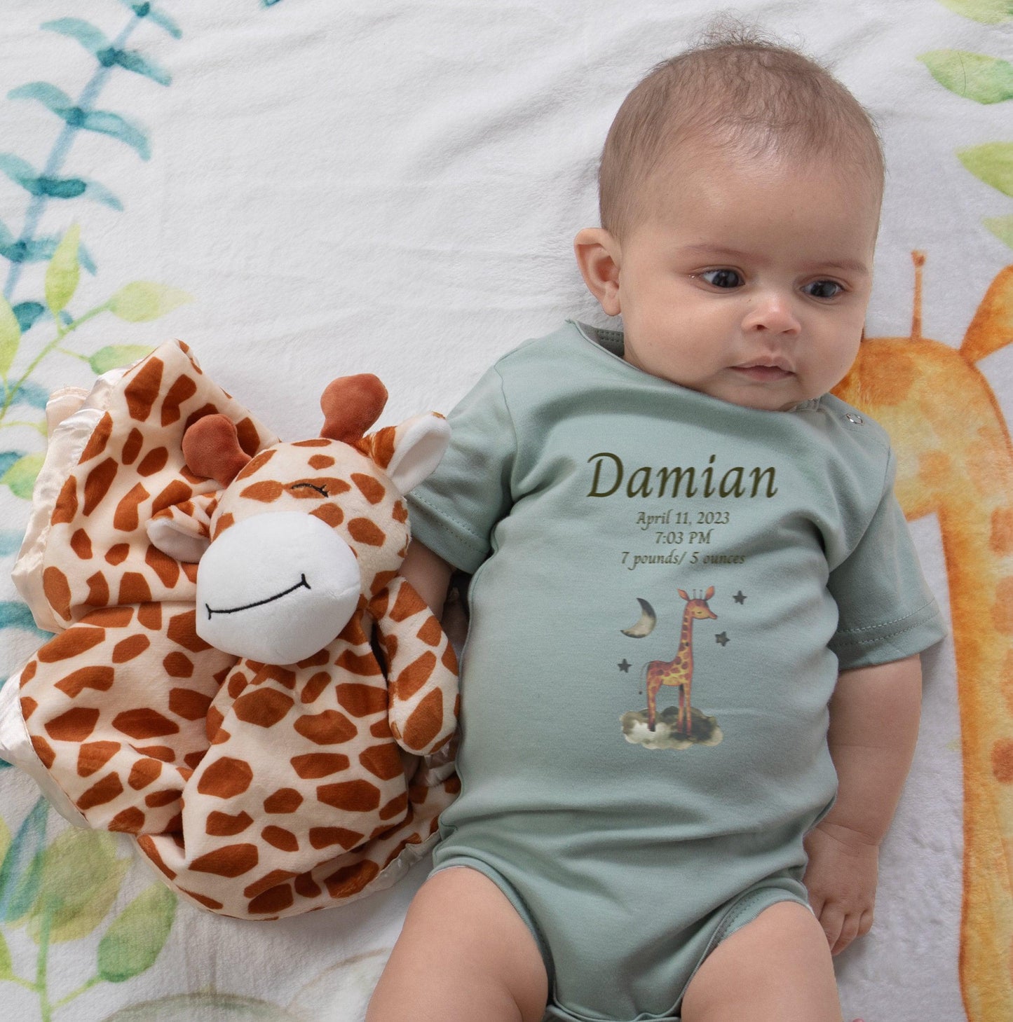 Ready to introduce a new cuddly friend or a lovey security blanket to your child's life? Explore our collection of plush stuffed animals and baby lovey blankets today. This giraffe lovey is the perfect new baby gift.