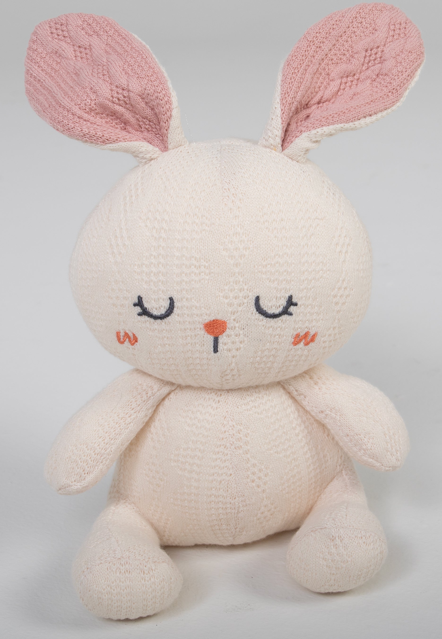 Our Stuffed Bunny is made from the highest quality, ultra-soft materials to ensure a touch that's as gentle as a cloud. Its crochet fabric is a delight to touch, making it an ideal snuggle buddy for bedtime or a comforting friend during playtime. 9" high