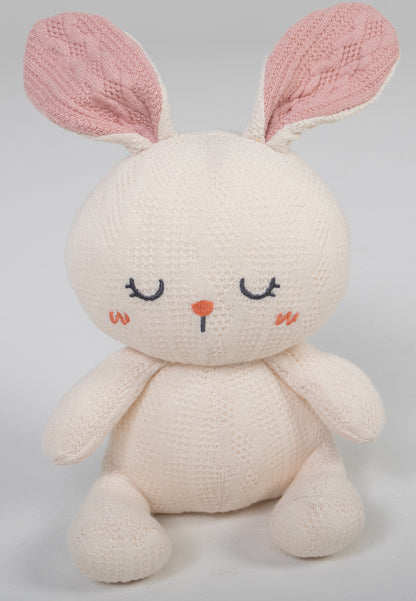 Our Stuffed Bunny is made from the highest quality, ultra-soft materials to ensure a touch that's as gentle as a cloud. Its crochet fabric is a delight to touch, making it an ideal snuggle buddy for bedtime or a comforting friend during playtime. 9" high