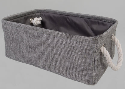 Crafted with care from high-quality, durable materials, our Baby Storage Basket is designed to withstand the wear and tear of everyday use. It's built to last through all the stages of your baby's growth. Convenient handles on each side of the basket allow you to easily transport it from room to room. Whether you're changing diapers or playing on the floor, your essentials are just a reach away. Reusable Storage Basket: 12" W x 8" D x 5" H