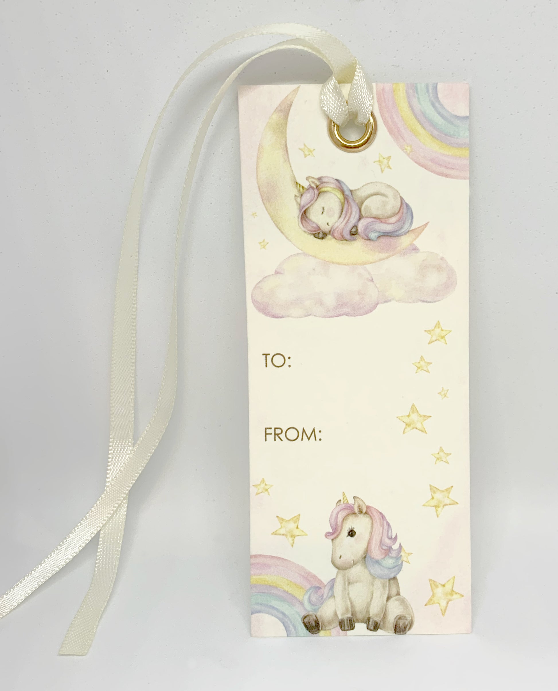 Magical Unicorn and Rainbow Baby's First Year Baby Book and Bookmark set
