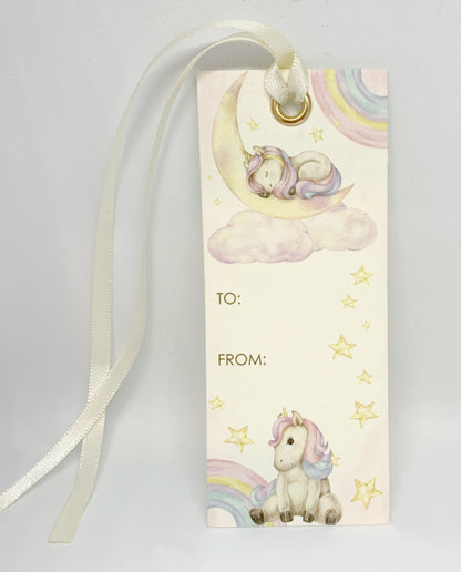 Magical Unicorn and Rainbow Baby's First Year Baby Book and Bookmark set
