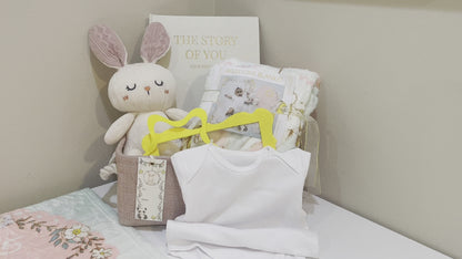 Bunny and Friends Floral Garden Deluxe Milestone Gift Basket